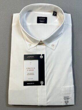 NWT Arrow Regular Fit Dress Shirt, Stretch Fabric - 2XL, 18-18.5, 34/35